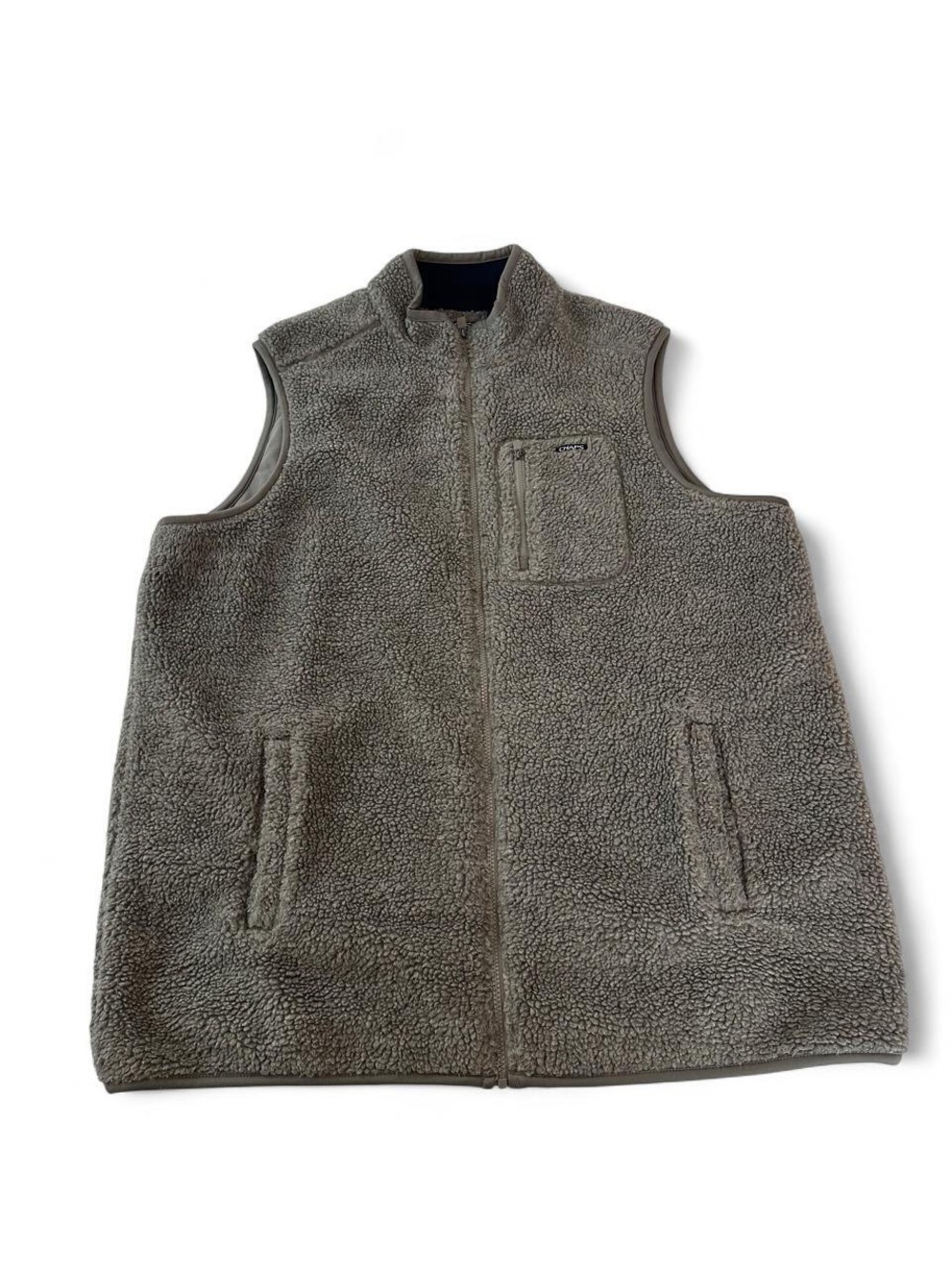 Chaps Men's Gray Sherpa Fleece Vest Zip Front xl